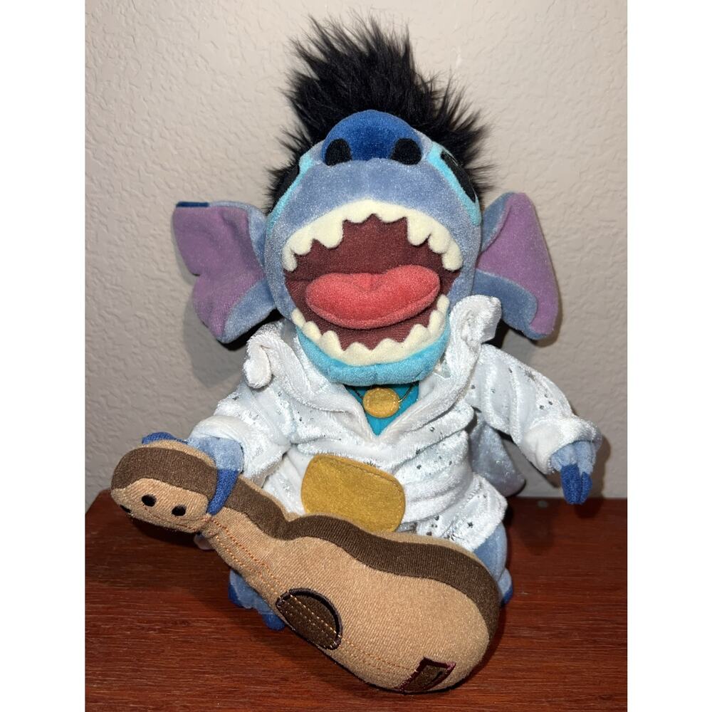 DISNEY STORE LILO & STITCH: MINI BEAN BAG STITCH AS ELVIS 7" PLUSH RETIRED